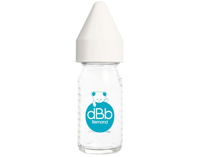 DBB REMOND Biberon en Verre Régul'air 110ml Blanc - Tétine Caoutchouc