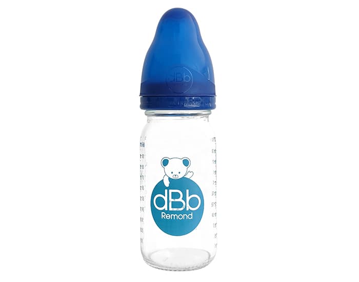DBB REMOND Biberon en Verre Regul'air 110ml Bleu Océan - Tétine Silicone