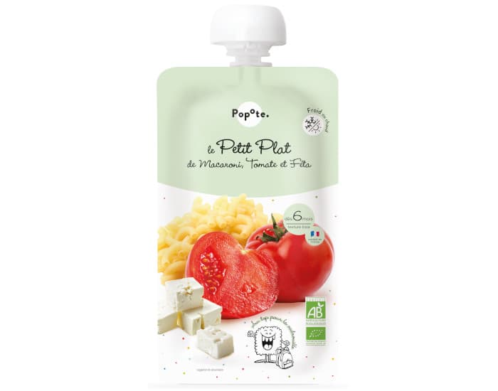 POPOTE Le Petit Plat Macaroni Tomate Feta - 180g - Dès 6 mois