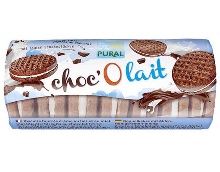 PURAL Choc'O Lait - Biscuits Chocolat Fourrés Lait-Miel