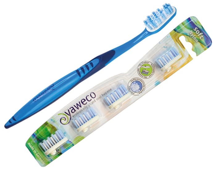 YAWECO Pack Brosse à Dents Nylon Tête Interchangeable + 4 Recharges - Soft