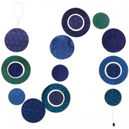 Guirlande 'Kumiko" assortiments bleu/vert