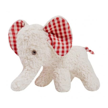 Eléphant peluche en laine vierge et coton bio