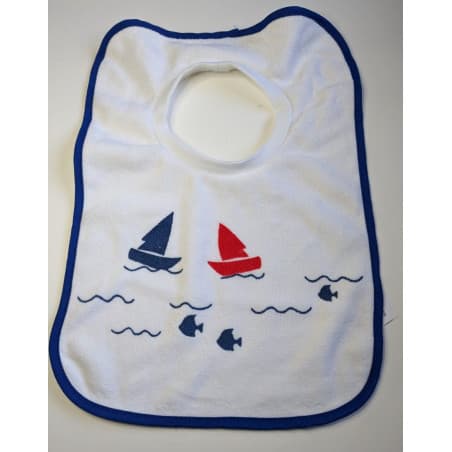 Bavoir blanc motif Bateaux
