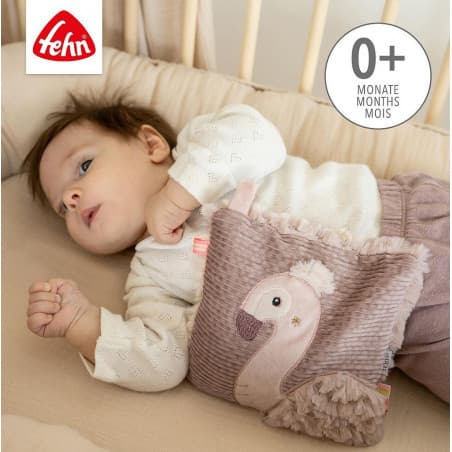 Coussin avec noyaux de cerise "Flamant rose"