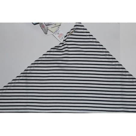 Bavoir bandana rayé bleu et blanc