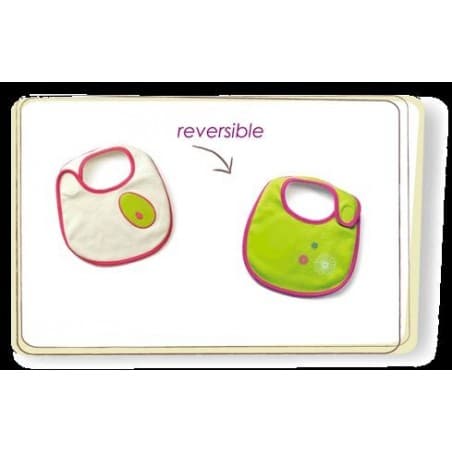 Bavoir vert et fushia réversible