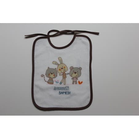 Bavoir 'samedi' en éponge