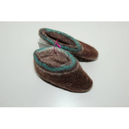 Chaussons 1er âge en feutre - marron