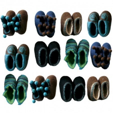 Chaussons 1er âge en feutre - noir