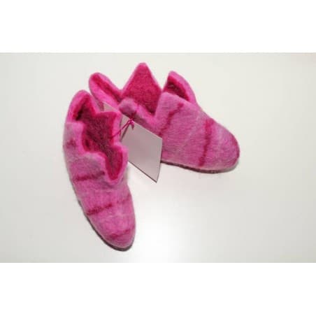 Chaussons 1er âge en feutre - rose