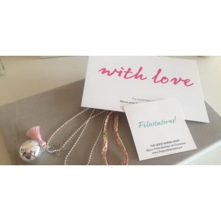 Bola de grossesse Plaqué Argent Gypsy pompon rose pastel