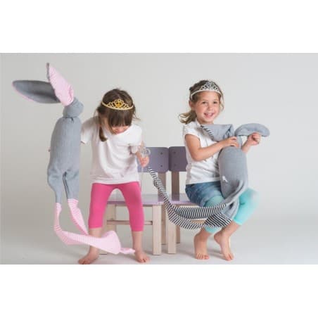 Peluche Gros Lapin jaune avec des rayures Rosso Jaune