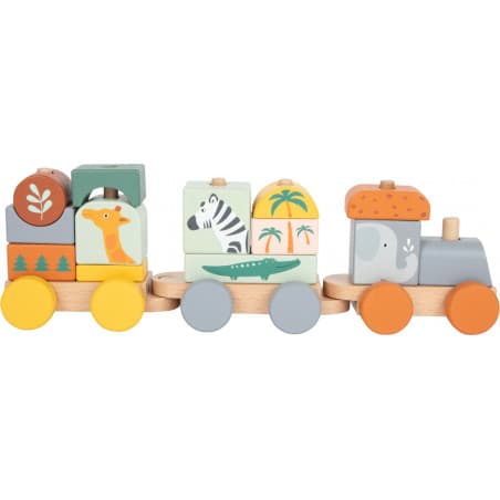 Train de cubes en bois "Safari"