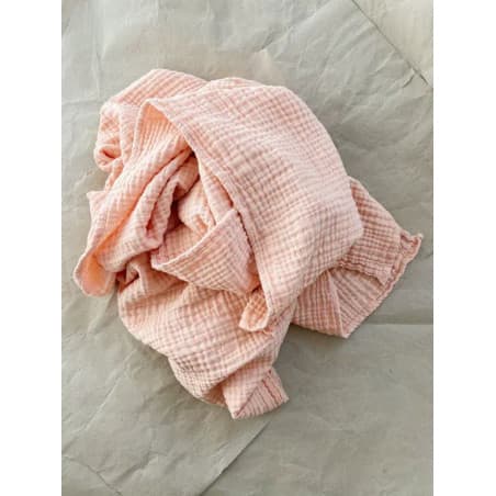 Lange rose saumon-mousseline de coton