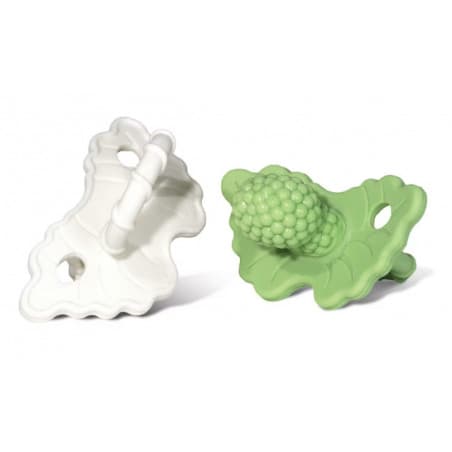 2 Sucettes "Framboise" en vert et blanc