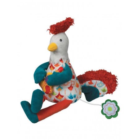 Peluche musicale 'Bob le Coq et sa guitare'