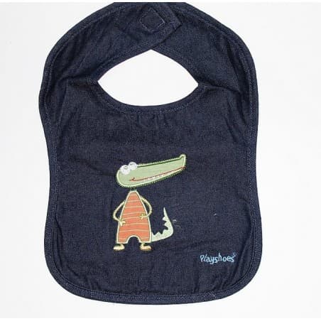 Bavoir coton (jeans) motif 'croco'