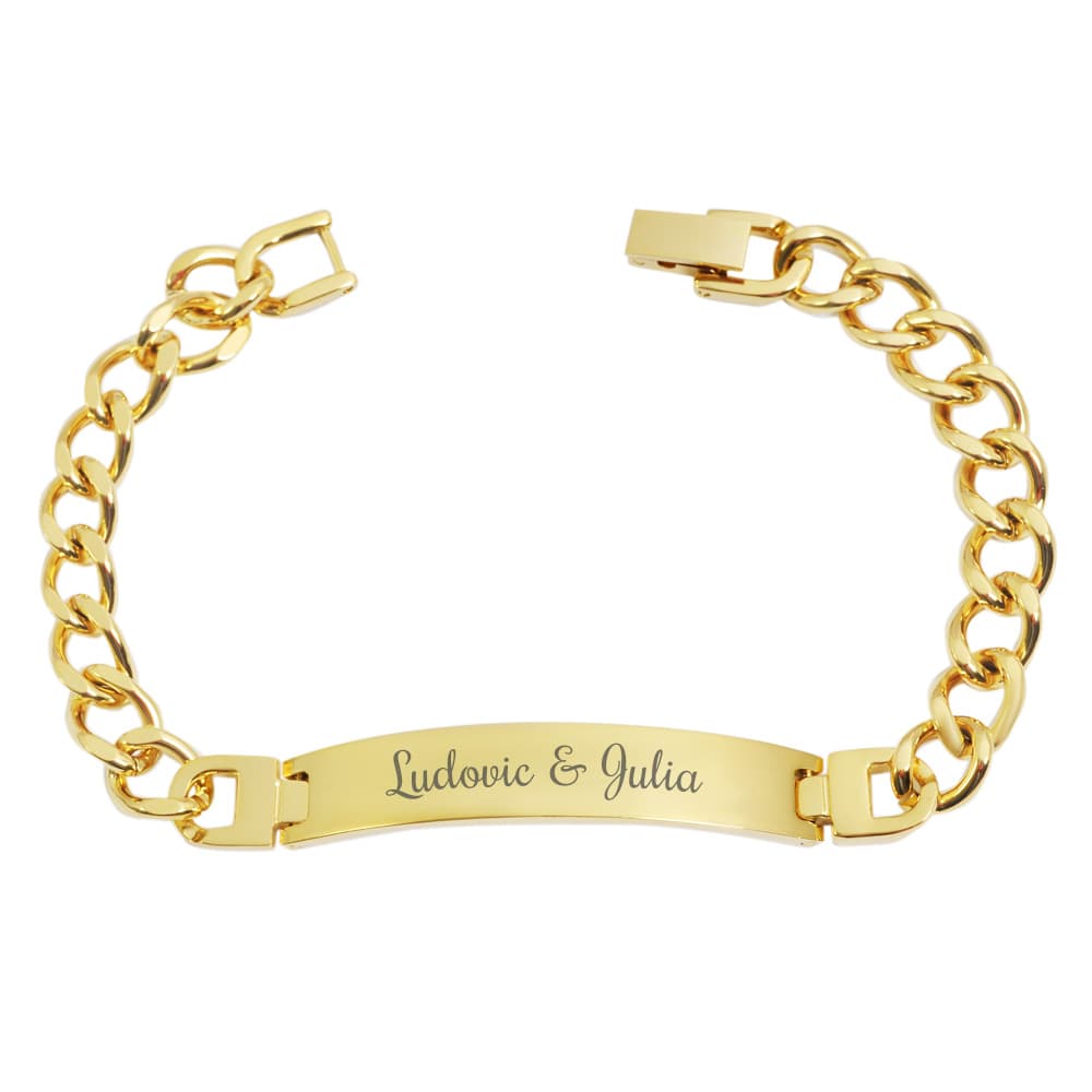 Gourmette acier dorée personnalisée - 1935