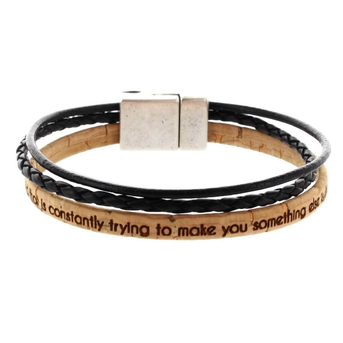 Bracelet liège noir personnalisé - 2025