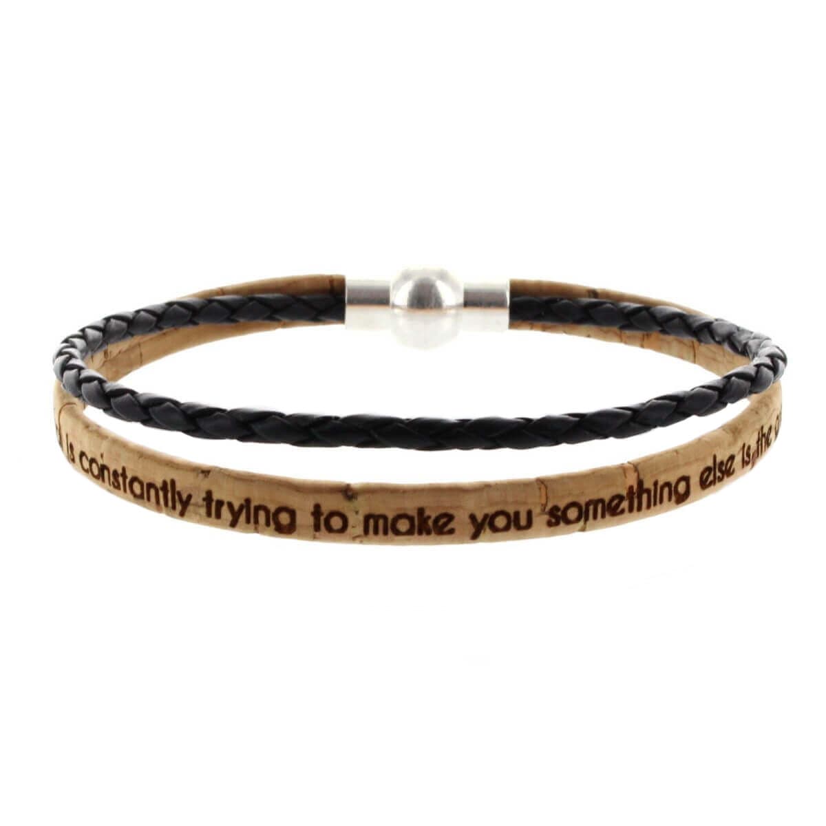 Bracelet liège noir personnalisé - 2027