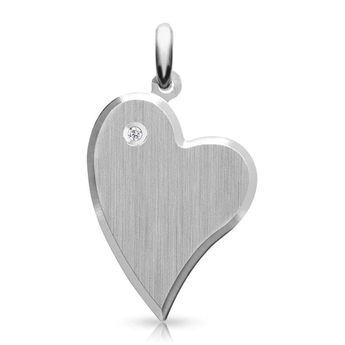 Pendentif cœur argent personnalisé - 2273