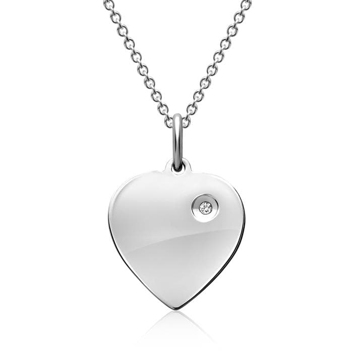 Pendentif cœur argent personnalisé - 2275
