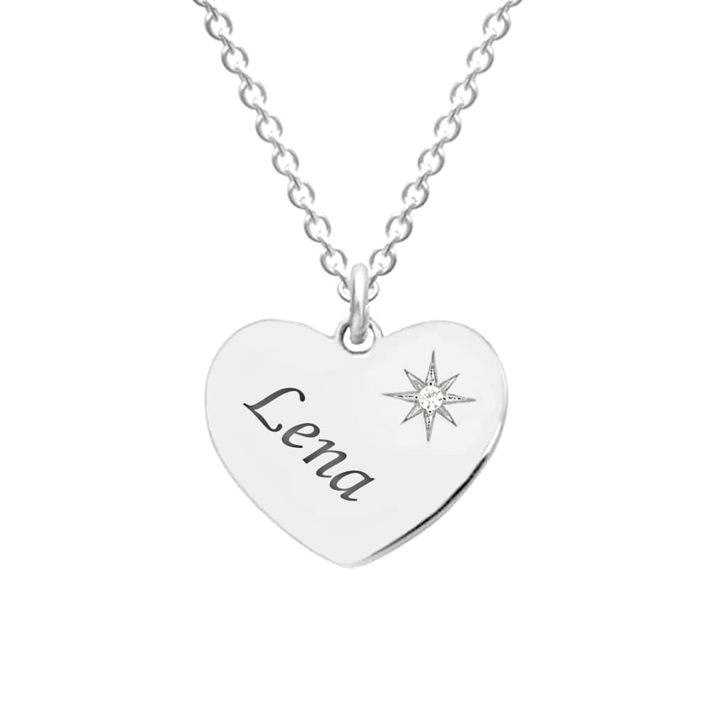 Pendentif coeur diamant personnalisé - 2309