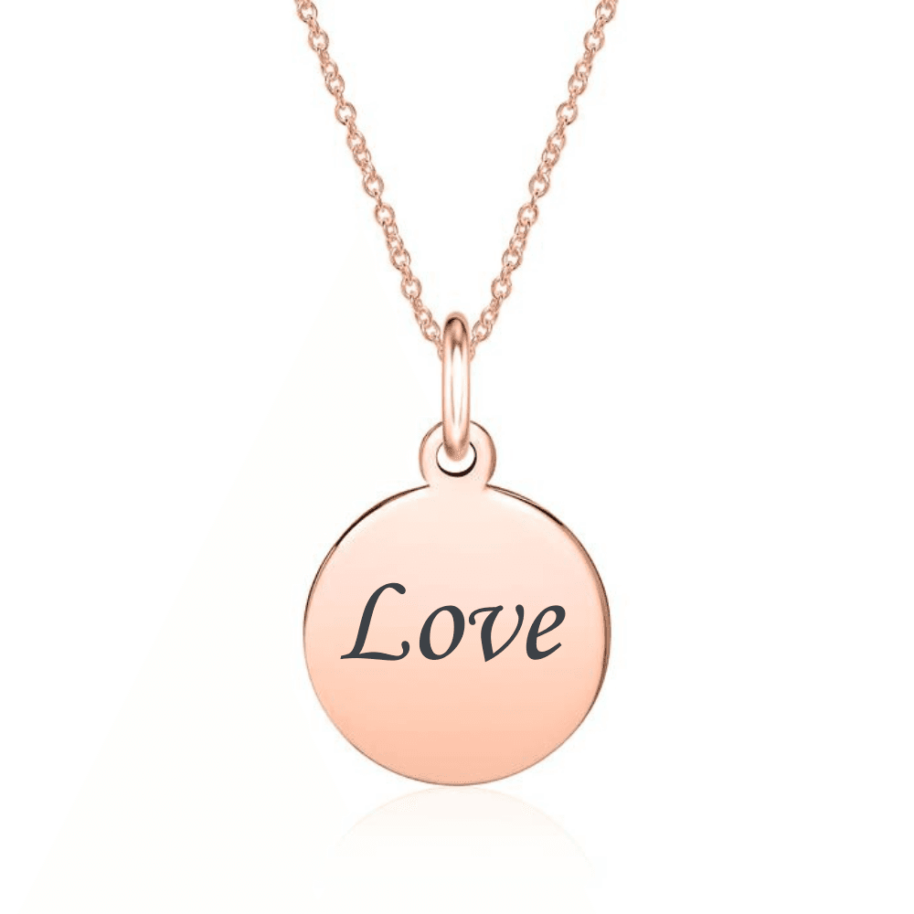 Pendentif rond argent rosé personnalisé - 2321