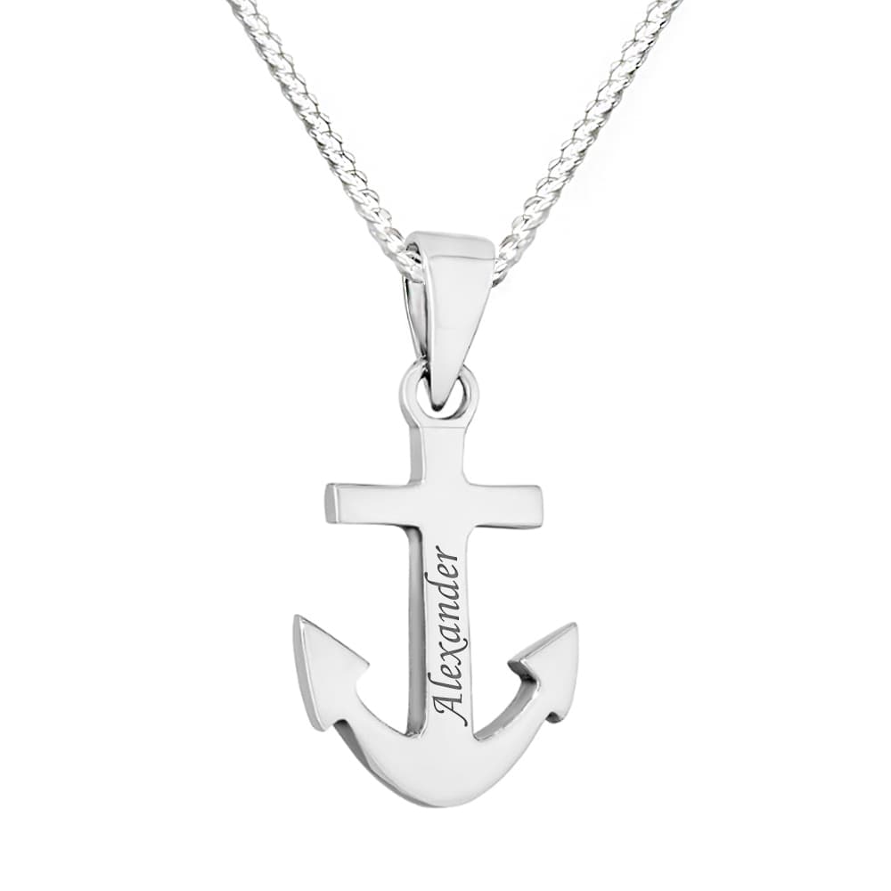 Pendentif ancre argent personnalisé - 2331