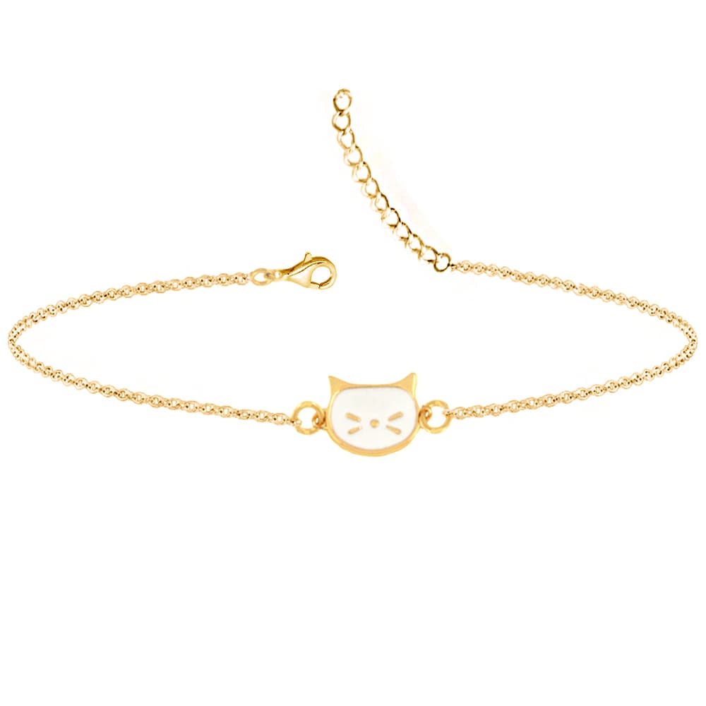 Bracelet chat plaqué or personnalisé - 2424
