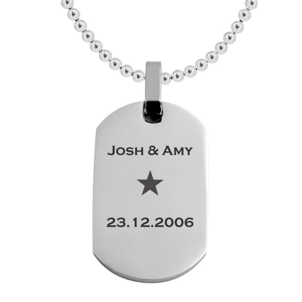Pendentif plaque acier personnalisé - 2442