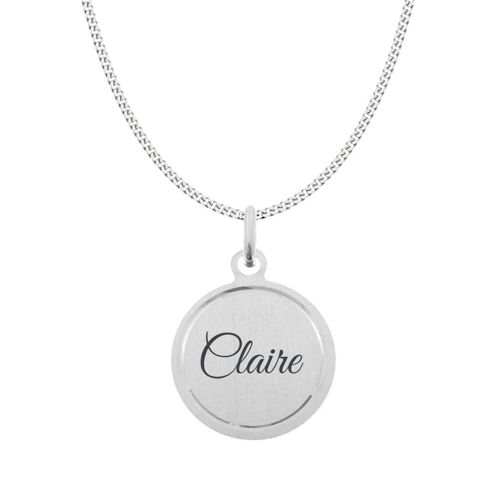 Médaillon rond argent à graver - 2448