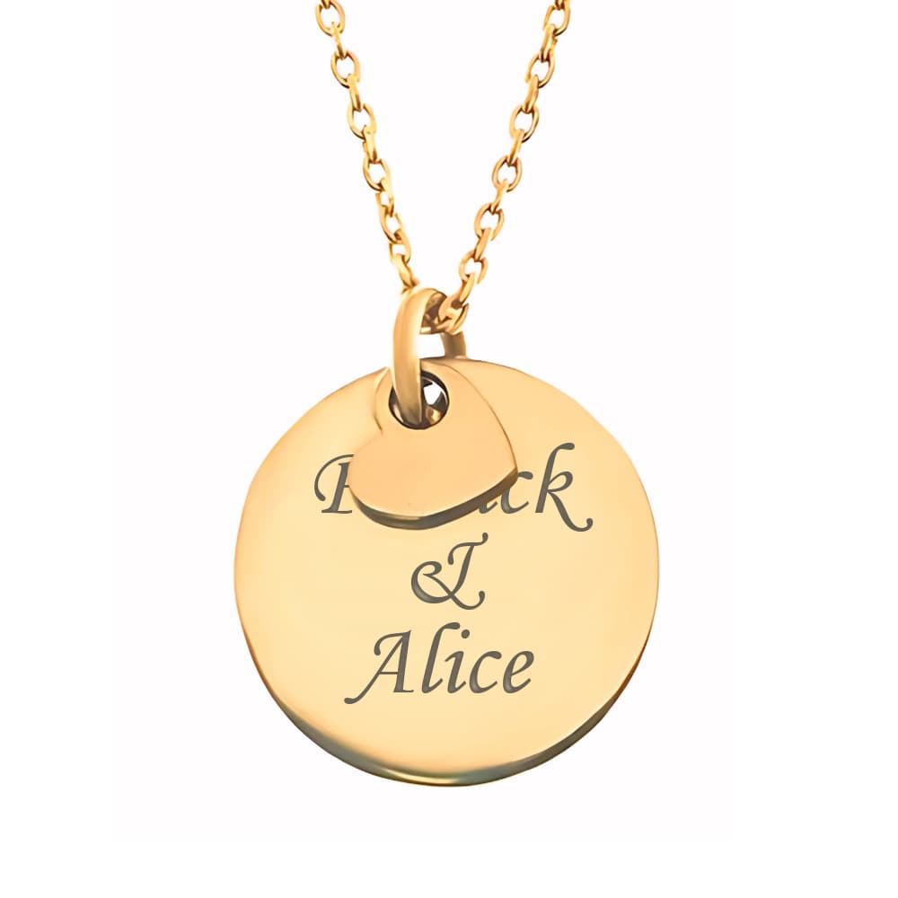 Collier plaqué or avec petit coeur personnalisé - 2457