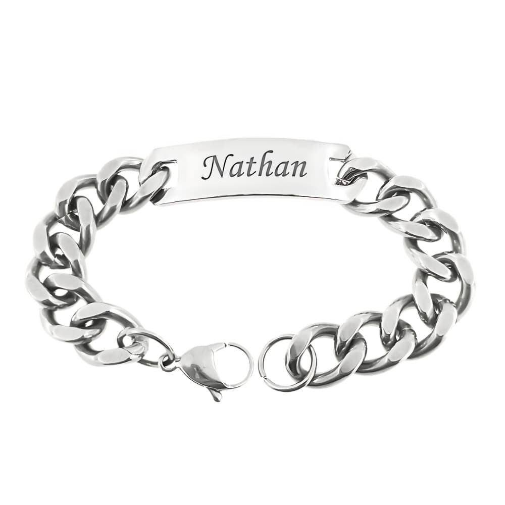 Gourmette massive acier personnalisée - 2474