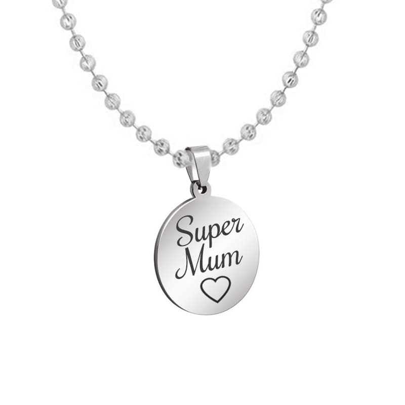 Pendentif rond acier personnalisé - 2523