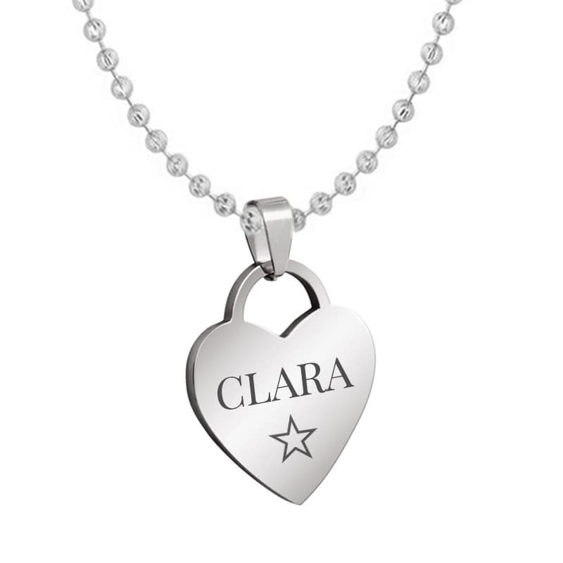 Pendentif coeur acier personnalisé - 2528