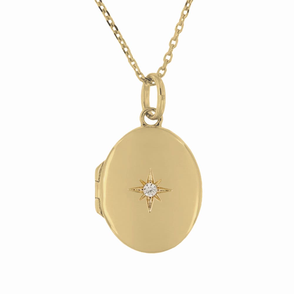 Collier médaillon ovale plaqué or personnalisé - 2578