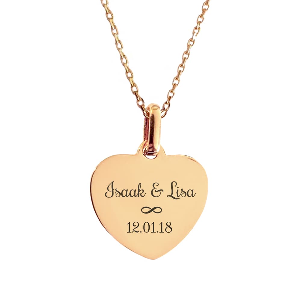 Pendentif coeur plaqué or personnalisé - 2589