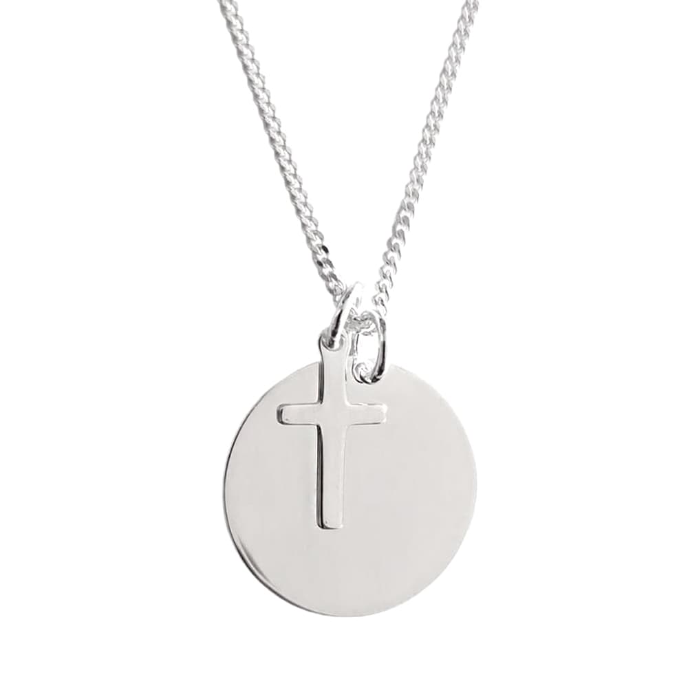 Pendentif double croix argent personnalisé - 2638
