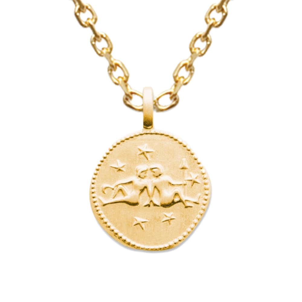 Médaille Gémeaux plaqué or personnalisée - 2677