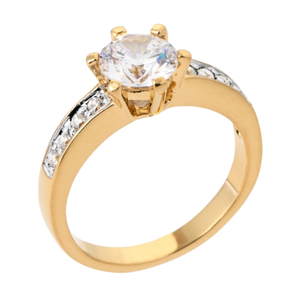 Bague de fiançailles plaqué or personnalisée - 2718