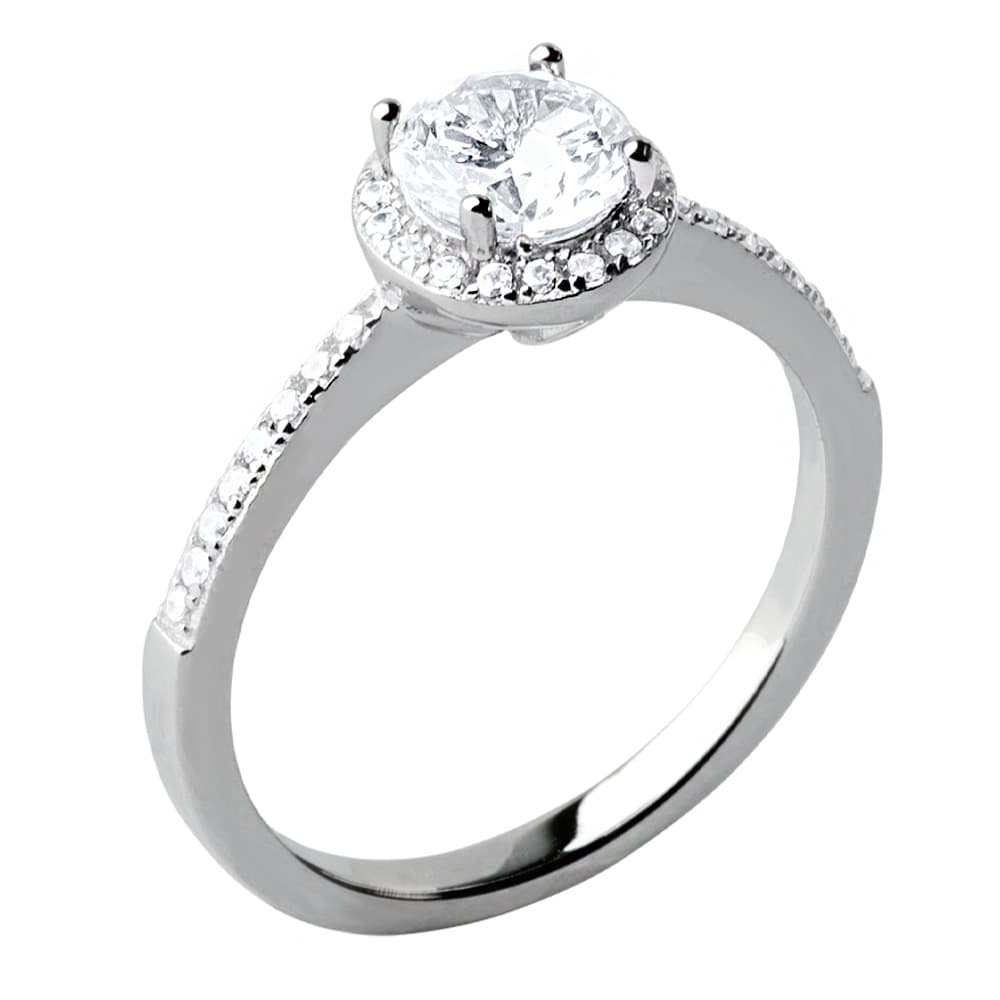 Bague de fiançailles argent personnalisée - 2741