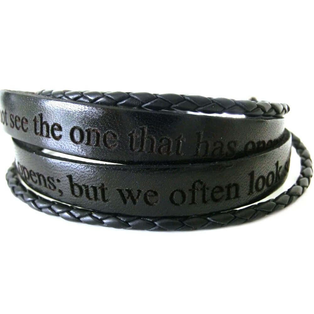 Bracelet cuir noir multi-tours personnalisé - 2012