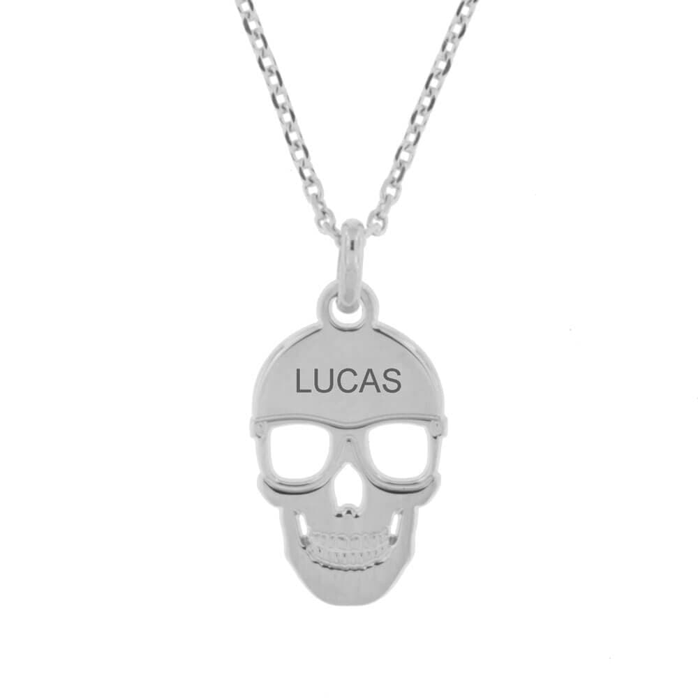 Pendentif tête de mort argent personnalisé - 2345
