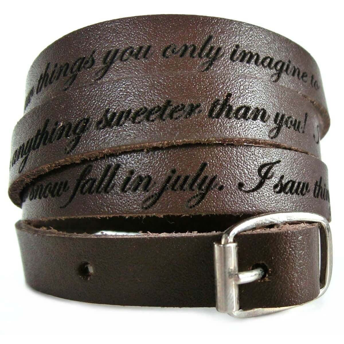 Bracelet cuir marron multi-tours personnalisé - 1988