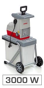 Elektrischer Gartenhäcksler, 3000 W, Rotor 44 mm, Auffangbehälter 60 l, inklusive Gartenschere und Schutzbrille