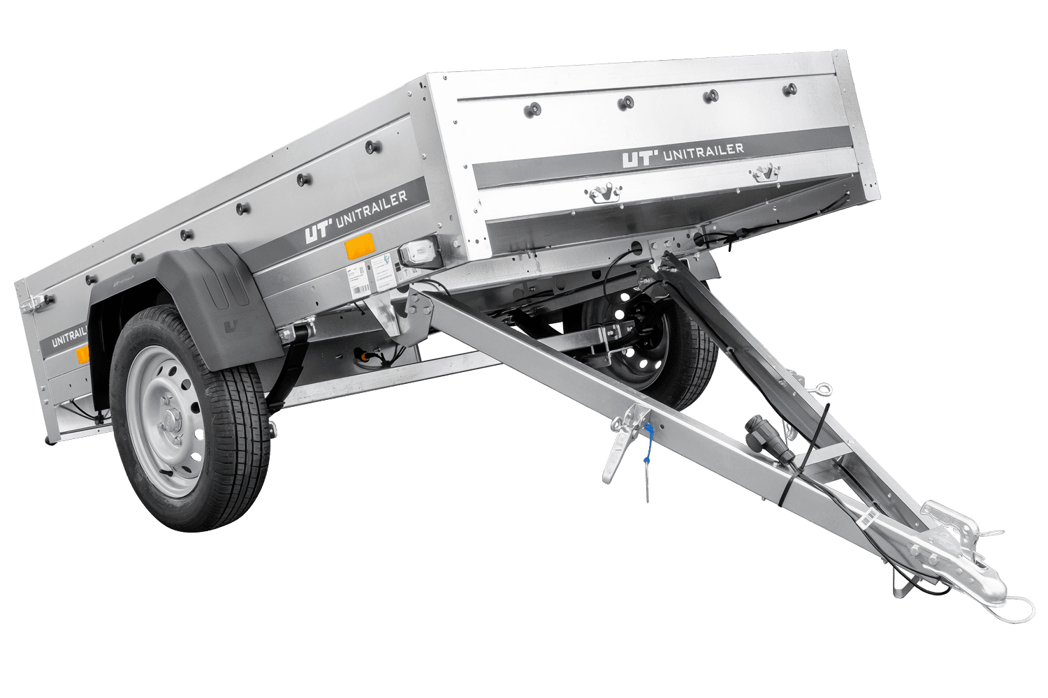 Einachsiger, gefederter AnhÀnger 200x125 Unitrailer Garden 201/R KIPP, zulÀssiges Gesamtgewicht 750 kg