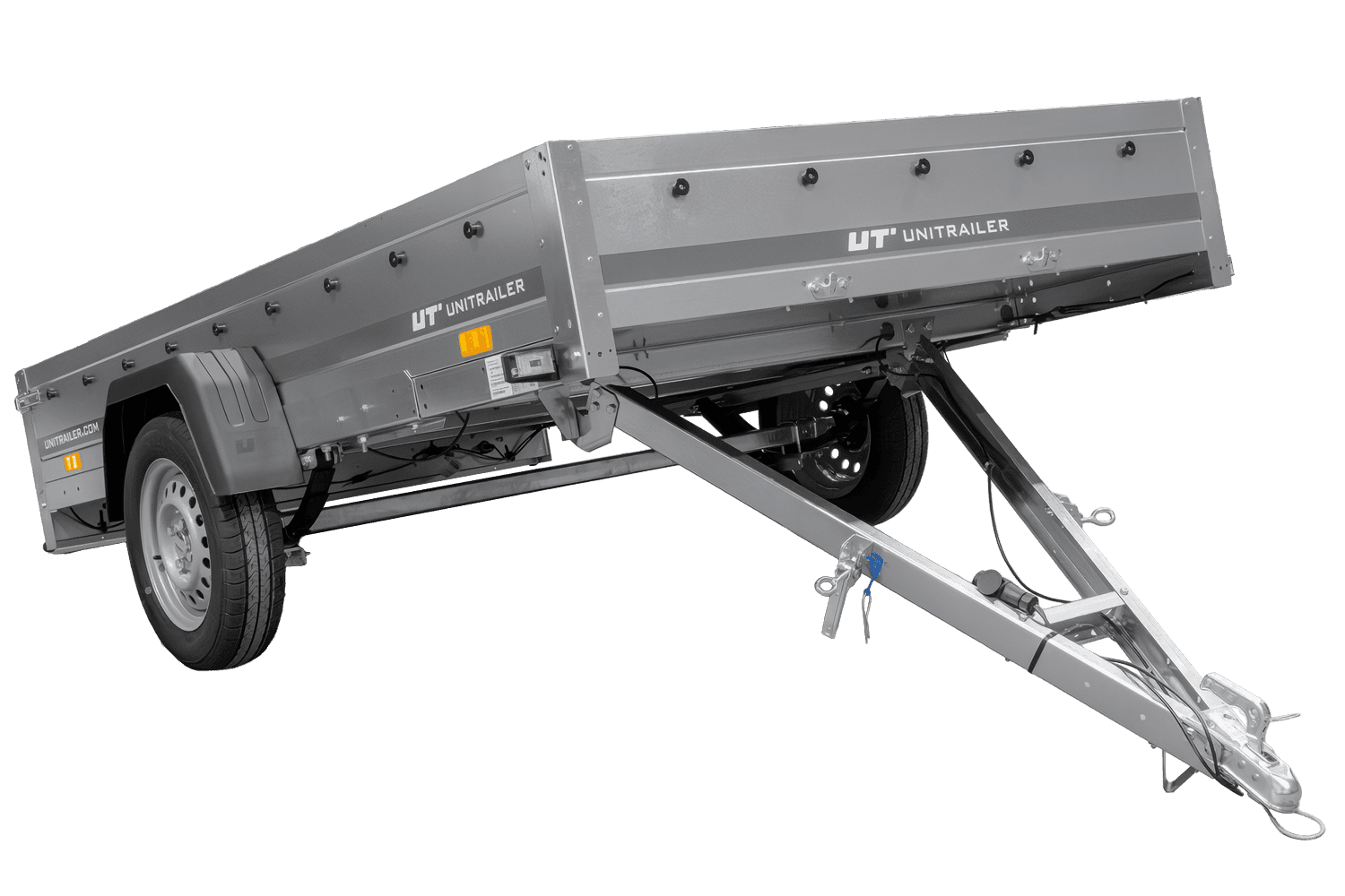 Einachsiger AnhÀnger 264x150 Unitrailer Garden 265/R KIPP mit Federung, zulÀssiges Gesamtgewicht 750 kg