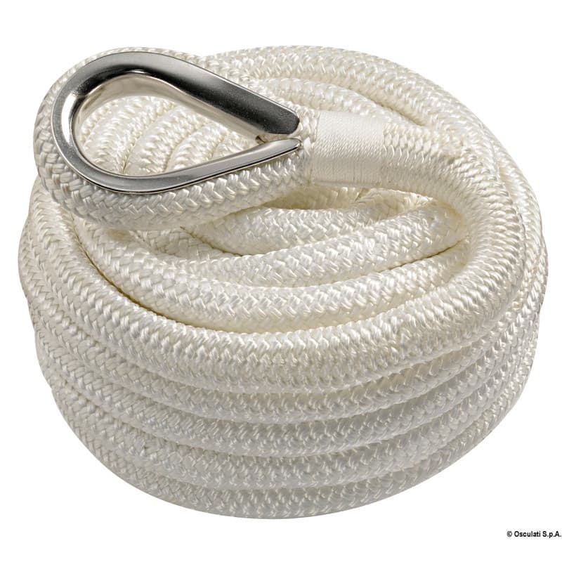 Amarres avec épissure haute résistance double tresse Blanc 12mm